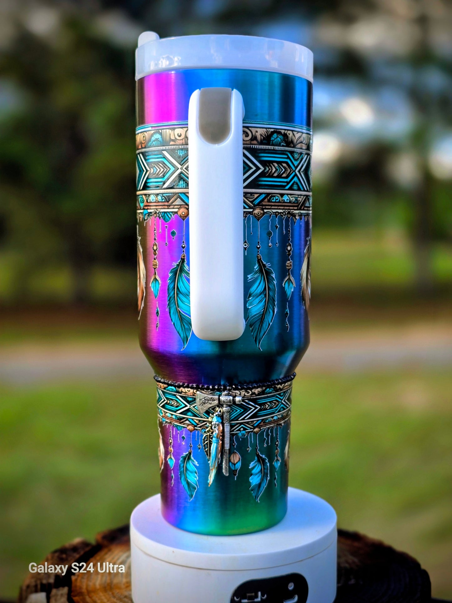 Chromo Shifting Bull Skull Tumbler